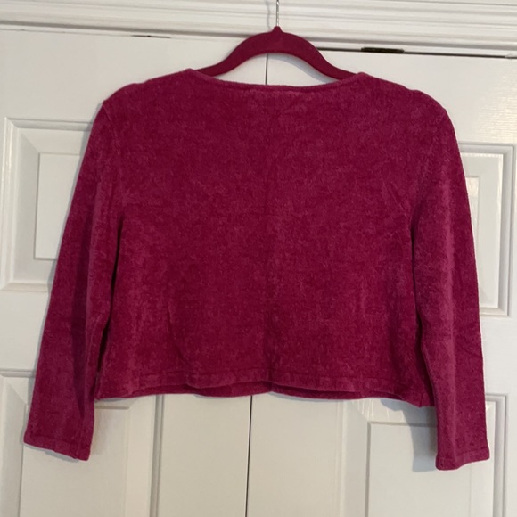 Caché Vintage Raspberry Silk Blend Shrug - Picture 5 of 6